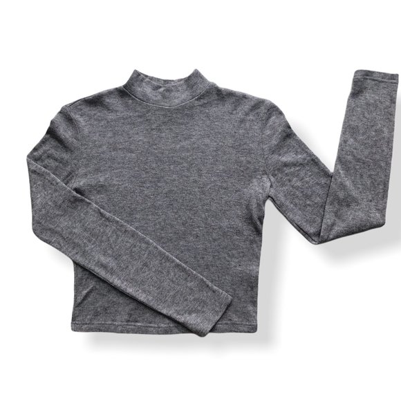 Grey Mock Neck Long Sleeve - Picture 1 of 1